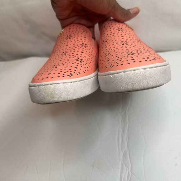 Michael Michael Kors Women’s Kane Perforated SlipOn Sneakers Coral Orange Size 7 - Picture 11 of 13